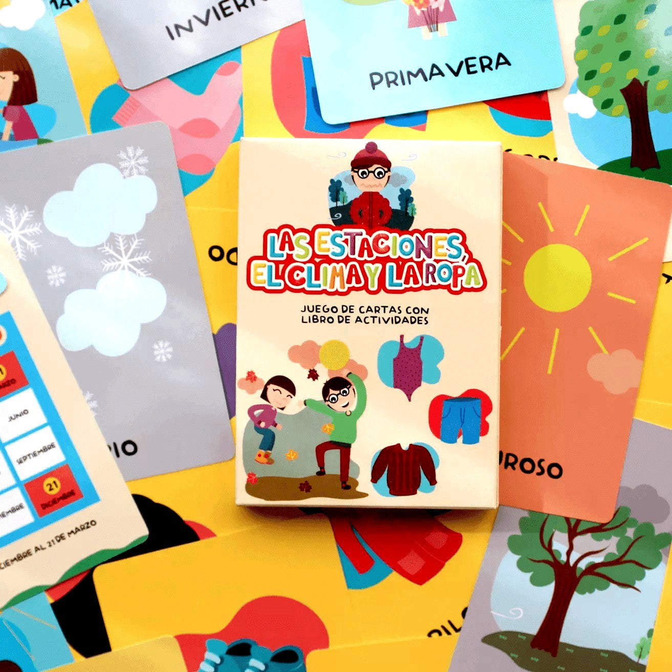 Las estaciones, el clima y la ropa. Juego de cartas Las estaciones, el clima y la ropa. Juego de cartas
